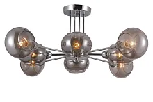 Люстра потолочная 79016/8C CHROME Natali Kovaltseva прозрачная серая на 8 ламп, основание хром в стиле современный шар