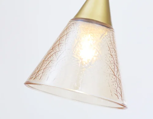 Светильник подвесной TR3173 Ambrella light золотой янтарный 1 лампа, основание чёрное в стиле классический кантри  фото 6