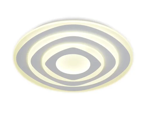 Люстра потолочная LED с пультом Acrylica original FA788 Ambrella light белая на 1 лампа, основание белое в стиле современный хай-тек с пультом кольца фото 2