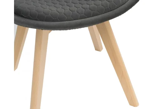 Деревянный стул Bonuss dark gray / wood 15224 Woodville, серый/велюр, ножки/массив бука/натуральный, размеры - ****500*560 фото 5