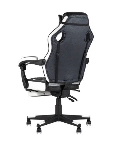 Кресло спортивное Virage, черное с белым УТ000004542 Stool Group, чёрный белый/велюр, ножки/полимер/чёрный, размеры - ****640*690 фото 5