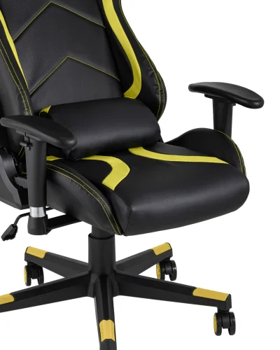 Кресло спортивное TopChairs Cayenne желтое УТ000004603 Stool Group, жёлтый/экокожа, ножки/металл/чёрный, размеры - ****640*530 фото 7