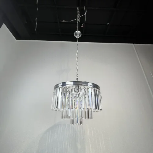 Люстра подвесная Fringe 228791-22 ImperiumLoft прозрачная на 10 ламп, основание хром в стиле современный арт-деко  фото 9