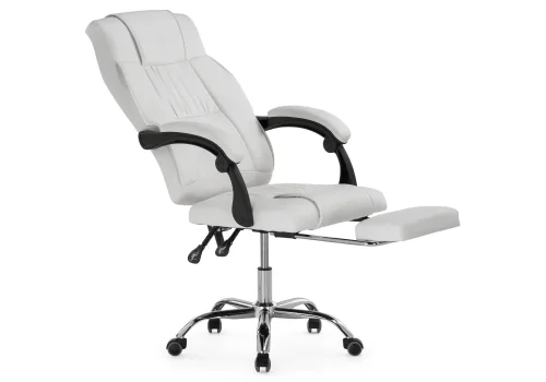 Компьютерное кресло Born whitе 15346 Woodville, белый/экокожа, ножки/металл/хром, размеры - *1120***610* фото 7