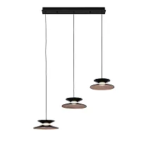 Светильник подвесной LED Platt 4372-3P Favourite чёрный на 3 лампы, основание чёрное в стиле современный 