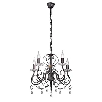 Люстра подвесная V1301-1/5 Vitaluce без плафона на 5 ламп, основание чёрное в стиле классический 