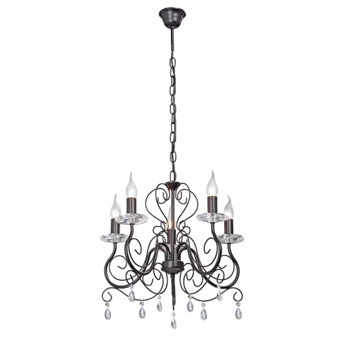 Люстра подвесная V1301-1/5 Vitaluce без плафона на 5 ламп, основание чёрное в стиле классический 