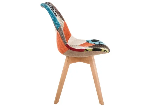 Деревянный стул Mille fabric multicolor 11731 Woodville, разноцветный/ткань, ножки/массив бука дерево/натуральный, размеры - ****490*600 фото 2