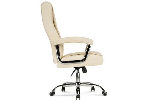Компьютерное кресло Idon cream 15253 Woodville, бежевый/искусственная кожа, ножки/металл/хром, размеры - *1250***650*710 фото 4