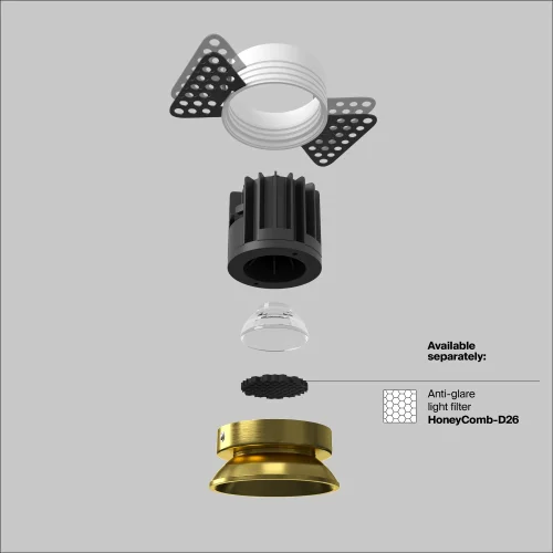 Светильник точечный LED Round DL058-12W3K-TRS-BS Maytoni латунь на 1 лампу, основание латунь в стиле современный для затирки фото 18