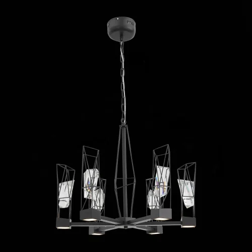 Люстра подвесная LED Progetto SL815.303.06 ST-Luce серая графит на 6 ламп, основание серое графит в стиле арт-деко лофт 
