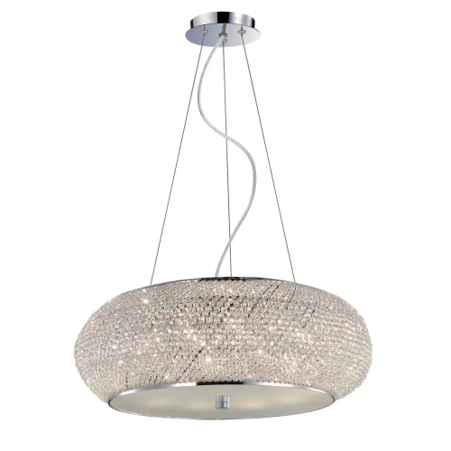 Люстра хрустальная PASHA SP10 CROMO Ideal Lux прозрачная на 10 ламп, основание хром в стиле современный 