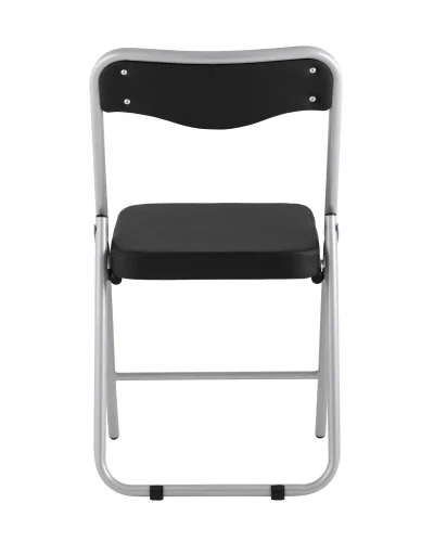 Складной стул Джонни экокожа черный каркас металлик УТ000035369 Stool Group, чёрный/экокожа, ножки/металл/серый, размеры - ****450*495 фото 5