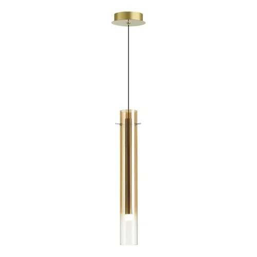 Светильник подвесной LED Shiny 5061/5LB Odeon Light янтарный 1 лампа, основание золотое в стиле современный трубочки фото 3