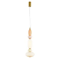 Светильник подвесной LED Ambra 5016/17 SP-20 Divinare разноцветный белый на 1 лампу, основание латунь в стиле современный арт-деко 