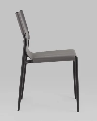 Стул обеденный West серый УТ000038523 Stool Group, серый/экокожа, ножки/металл/чёрный, размеры - ***** фото 2