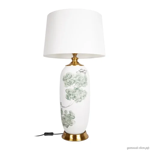 Настольная лампа Serene 10285T LOFT IT белая 1 лампа, основание зелёное белое керамика в стиле классический современный 