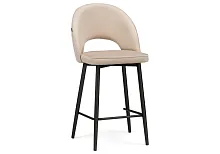Полубарный стул Клэйн MR -26 / черный 532411 Woodville, бежевый/велюр, ножки/металл/чёрный, размеры - ****500*550