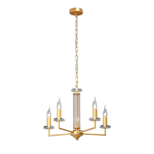 Люстра подвесная V4767-8/5 Vitaluce без плафона на 5 ламп, основание золотое в стиле арт-деко 