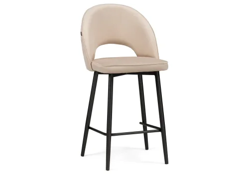 Полубарный стул Клэйн MR -26 / черный 532411 Woodville, бежевый/велюр, ножки/металл/чёрный, размеры - ****500*550
