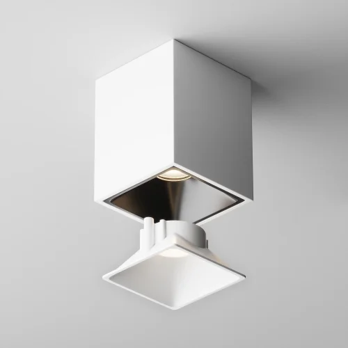 Декоративная рамка-отражатель для светильников серии Alfa LED Ring8-10W-SQ-W Maytoni на 1 , основание белое в стиле хай-тек современный фото 4