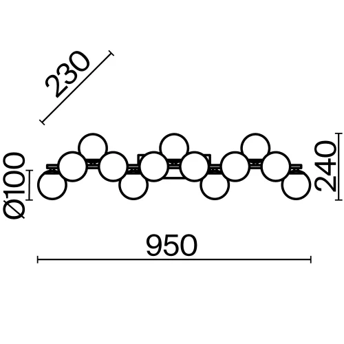 Бра Dallas MOD547WL-13BS Maytoni белый на 13 ламп, основание золотое в стиле современный молекула фото 2