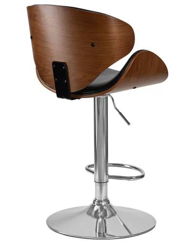 Стул барный набор 2 шт. SET-2 4905-LMZ KARTER, цвет сиденья черный, цвет каркаса сиденья коричневое дерево, цвет основания хром Dobrin, /экокожа, ножки/металл/хром, размеры - 920*1120***520* фото 5 Стул барный набор 2 шт. SET-2 4905-LMZ KARTER, цвет сиденья черный, цвет каркаса сиденья коричневое дерево, цвет основания хром Dobrin, /экокожа, ножки/металл/хром, размеры - 920*1120***520* фото 5