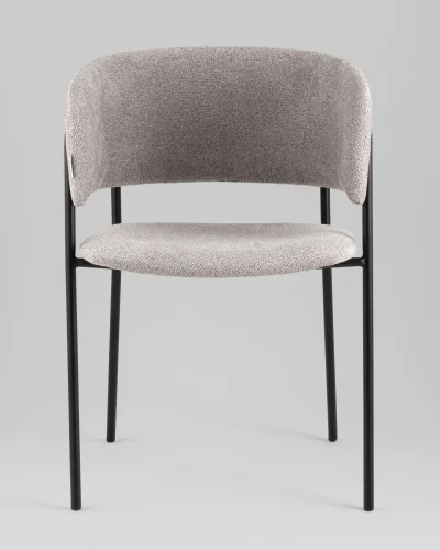 Кресло Нэлли New, буклированный велюр серый УТ000039978 Stool Group, серый/букле, ножки/металл/чёрный, размеры - ***** фото 2