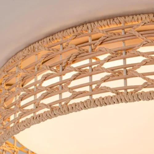 Люстра потолочная LED с пультом Conrad 4749-4C F-promo бежевая белая на 1 лампу, основание бежевое в стиле современный с пультом фото 2