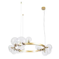 Люстра подвесная Vincent A7790SP-15GO Arte Lamp прозрачная на 15 ламп, основание золотое в стиле современный шар