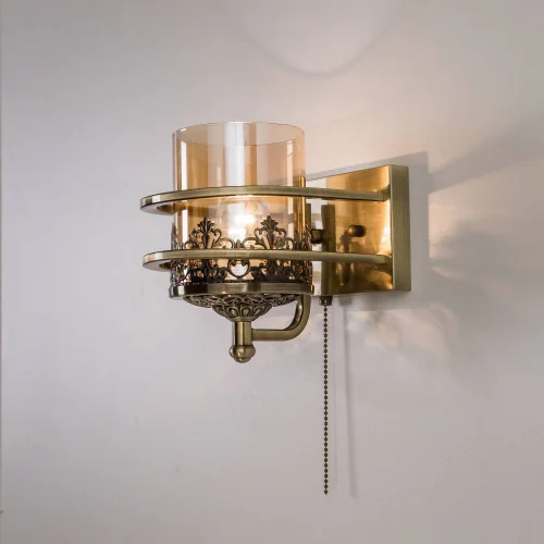Бра с выключателем Ориент CL464313 Citilux янтарный прозрачный на 1 лампа, основание бронзовое в стиле классический  фото 2