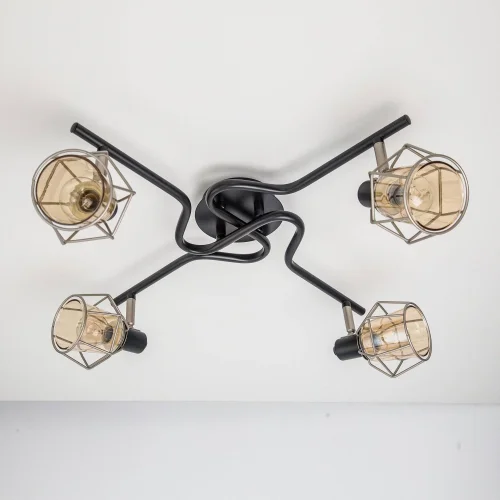 Светильник потолочный лофт Таверна CL542541 Citilux бежевый 4 лампы, основание чёрное в стиле лофт  фото 6