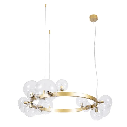 Люстра подвесная Vincent A7790SP-15GO Arte Lamp прозрачная на 15 ламп, основание золотое в стиле современный шар