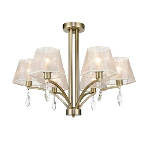 Люстра потолочная Sinfonia VL4184L06 Vele Luce бежевая на 6 ламп, основание античное бронза в стиле классический 