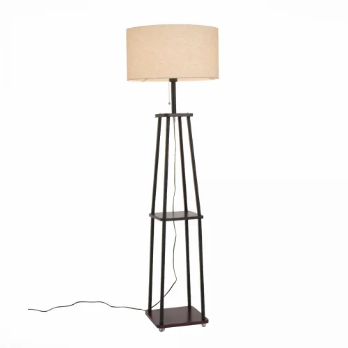 Торшер со столиком Menola SLE302.405.01 ST-Luce со столиком бежевый 1 лампа, основание чёрное коричневое в стиле современный
