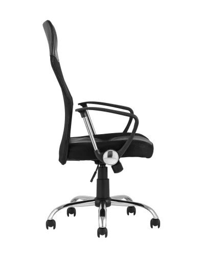 Кресло офисное TopChairs Benefit NEW, черное УТ000005410 Stool Group, чёрный/ткань, ножки/металл/хром, размеры - 1130*1230***625*645 фото 2