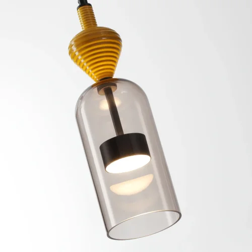 Светильник подвесной LED Palleta 5046/12LB Odeon Light бежевый коричневый 1 лампа, основание чёрное в стиле современный  фото 5