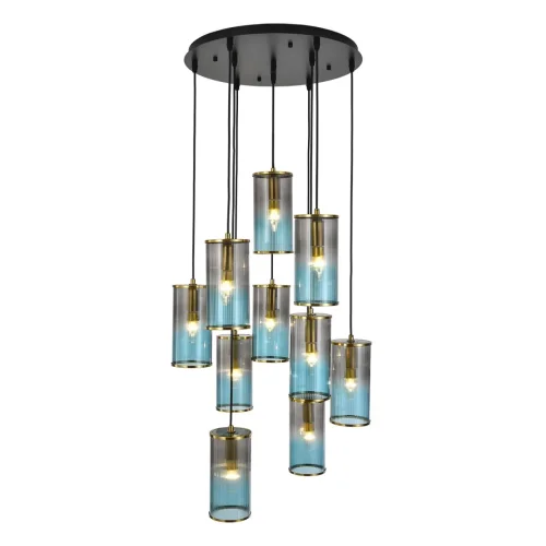 Люстра каскадная Мурано (Murano) 8401/10 Lumion серая голубая на 10 ламп, основание чёрное в стиле современный фото 8 Люстра каскадная Мурано (Murano) 8401/10 Lumion серая голубая на 10 ламп, основание чёрное в стиле современный фото 8