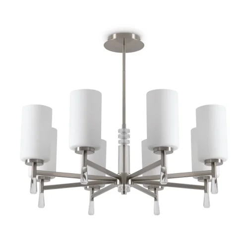 Люстра на штанге Chic FR2031PL-08N Freya белая на 8 ламп, основание никель в стиле классический фото 11 Люстра на штанге Chic FR2031PL-08N Freya белая на 8 ламп, основание никель в стиле классический фото 11