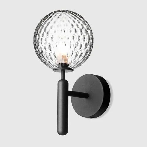 Бра Covey V2053-W Moderli прозрачный на 1 лампа, основание чёрное в стиле современный  фото 3