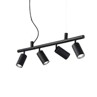 Светильник подвесной DYNAMITE SP4 NERO Ideal Lux чёрный 4 лампы, основание чёрное в стиле современный 