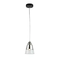 Светильник подвесной Lirino SLE102903-01 Evoluce прозрачный 1 лампа, основание чёрное в стиле современный 