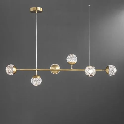 Светильник подвесной VERENA LONG 203524-23 ImperiumLoft прозрачный на 6 ламп, основание латунь в стиле современный фото 4 Светильник подвесной VERENA LONG 203524-23 ImperiumLoft прозрачный на 6 ламп, основание латунь в стиле современный фото 4