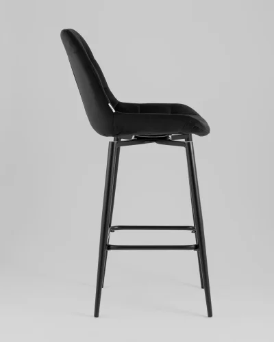 Стул барный Флекс с поворотным механизмом велюр черный УТ000040031 Stool Group, чёрный/велюр, ножки/металл/чёрный, размеры - ***** фото 3