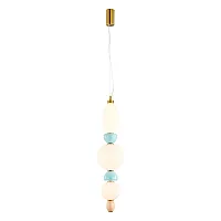 Светильник подвесной LED Ambra 5016/17 SP-26 Divinare разноцветный белый на 1 лампу, основание латунь в стиле современный арт-деко 