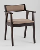 Cтул обеденный МАТС, мягкое сиденье, светло-коричневый УТ000040162 Stool Group, коричневый/текстиль, ножки/массив дерева/коричневый, размеры - ***** Cтул обеденный МАТС, мягкое сиденье, светло-коричневый УТ000040162 Stool Group, коричневый/текстиль, ножки/массив дерева/коричневый, размеры - *****