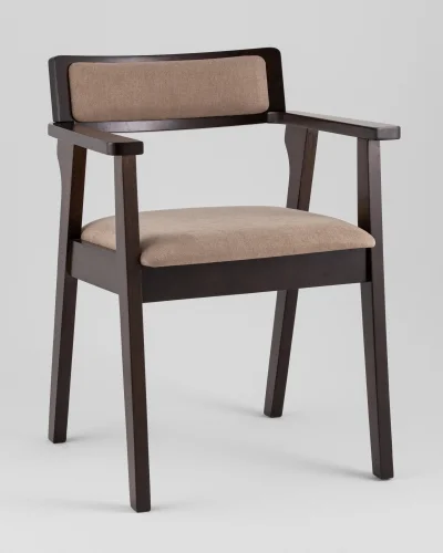 Cтул обеденный МАТС, мягкое сиденье, светло-коричневый УТ000040162 Stool Group, коричневый/текстиль, ножки/массив дерева/коричневый, размеры - *****