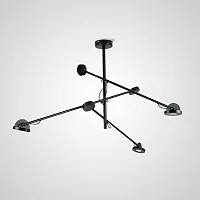Люстра подвесная FLICK 140699-26 ImperiumLoft чёрная на 3 лампы, основание чёрное в стиле современный 