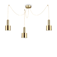 Светильник подвесной HOLLY SP3 OTTONE SATINATO Ideal Lux латунь 3 лампы, основание латунь в стиле современный spider