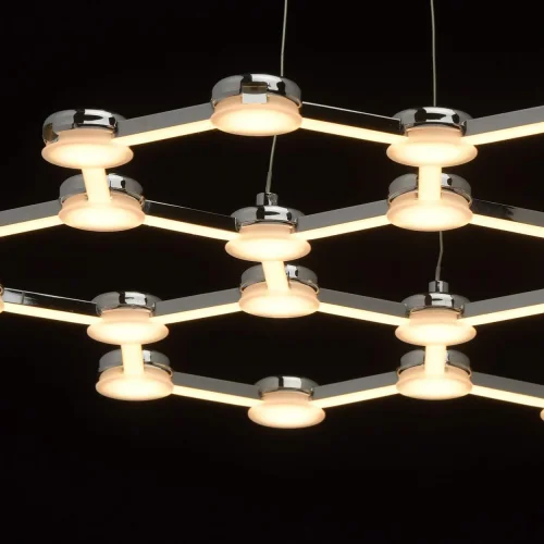 Люстра подвесная LED Ракурс 631014201 DeMarkt белая хром на 1 лампу, основание хром в стиле хай-тек фото 3
